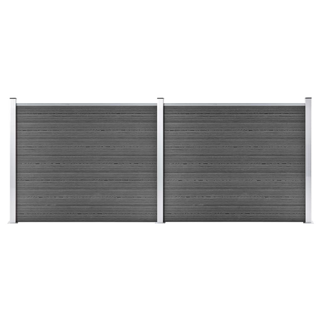 Schuttingpanelenset Hkc 353 x 146 cm Zwart