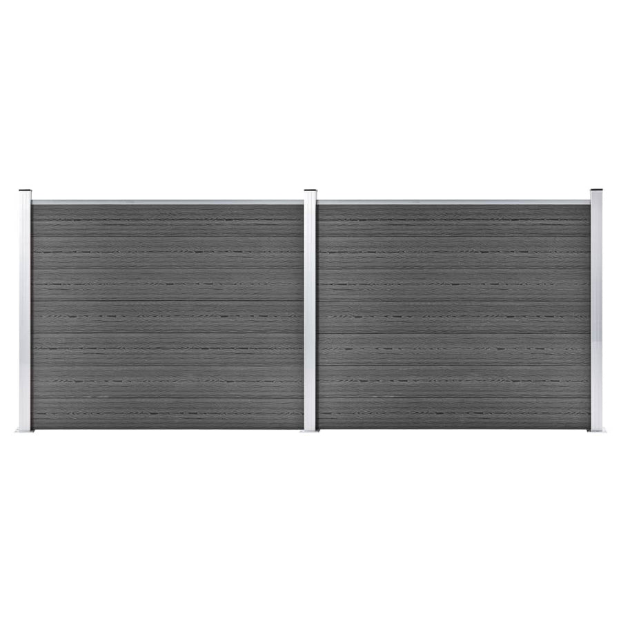 Schuttingpanelenset Hkc 353 x 146 cm Zwart
