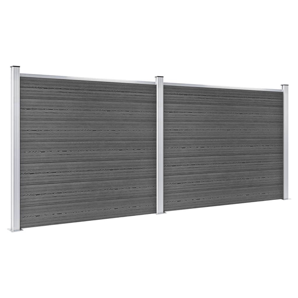 Schuttingpanelenset Hkc 353 x 146 cm Zwart
