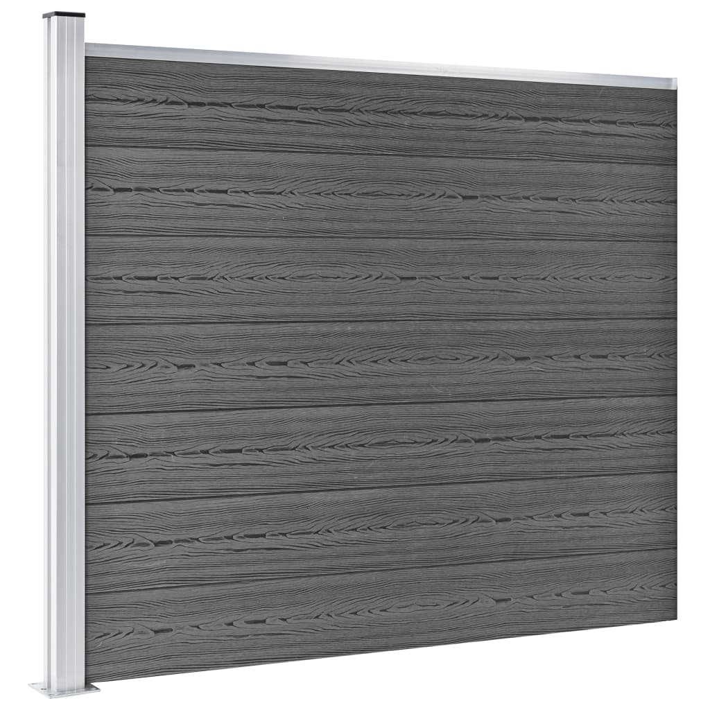 Schuttingpanelenset Hkc 353 x 146 cm Zwart