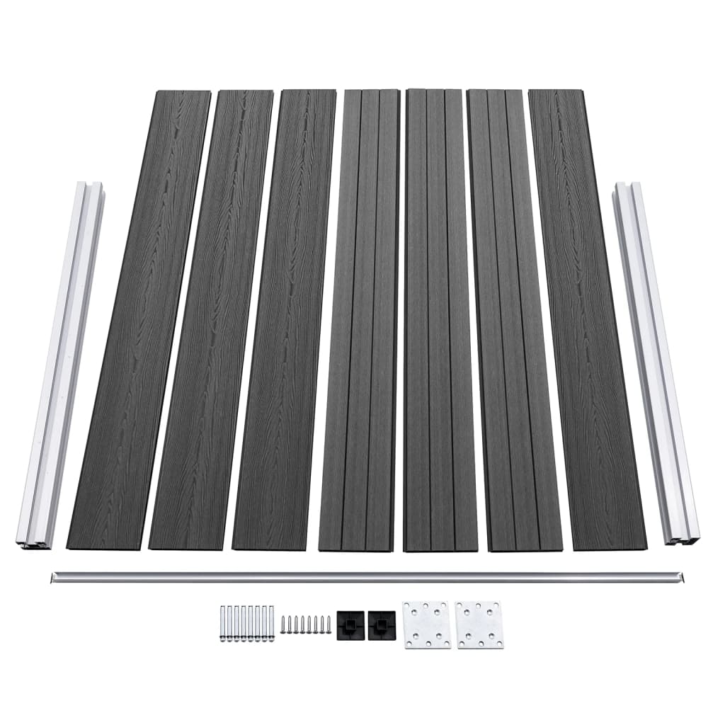 Schuttingpanelenset Hkc 353 x 146 cm Zwart