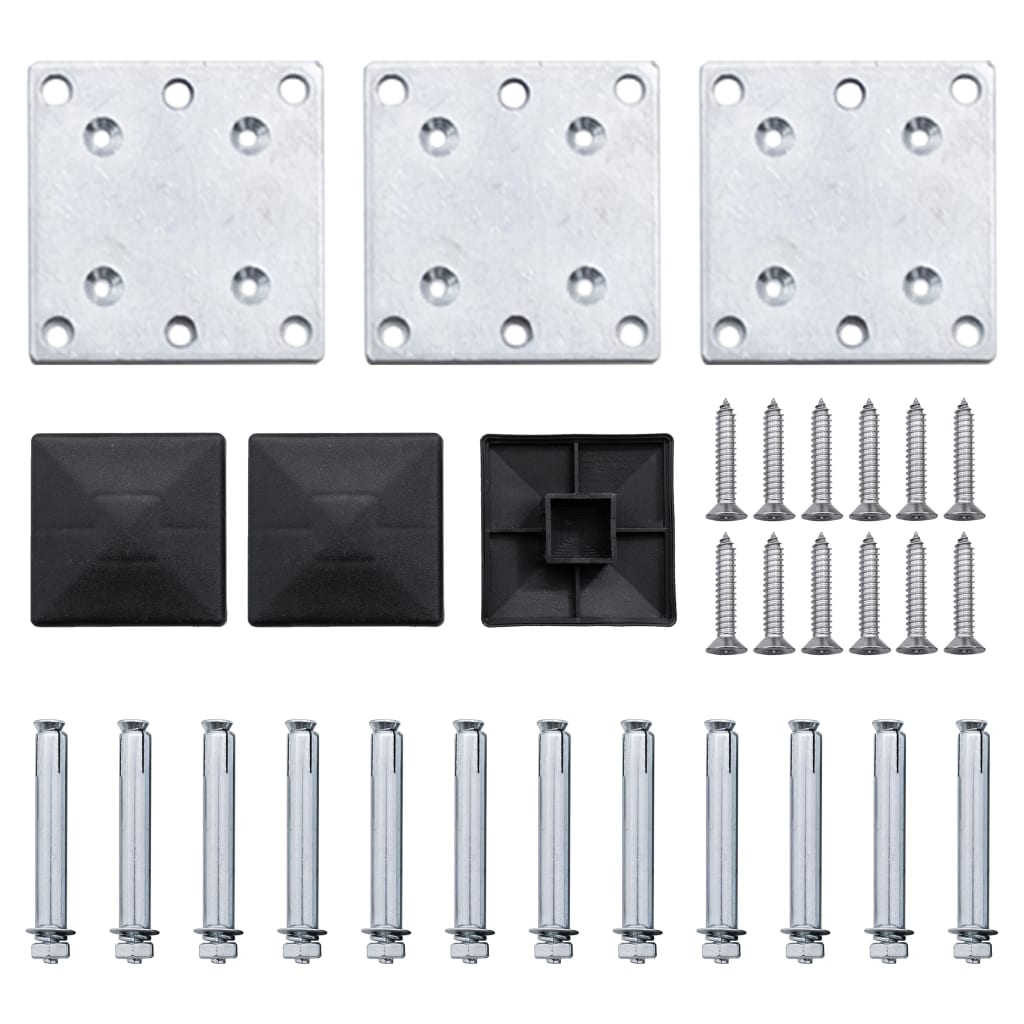 Schuttingpanelenset Hkc 353 x 146 cm Zwart