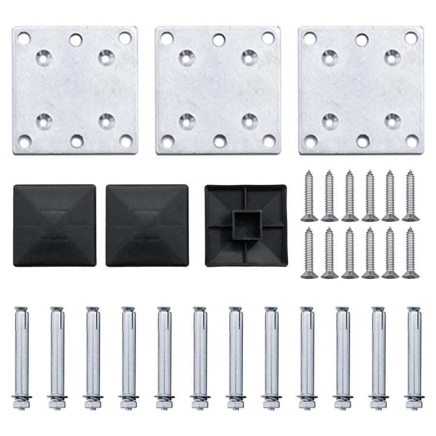 Schuttingpanelenset Hkc 353 x 146 cm Zwart