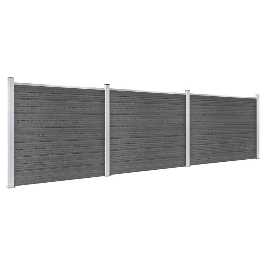 Schuttingpanelenset Hkc 526 x 146 cm Zwart