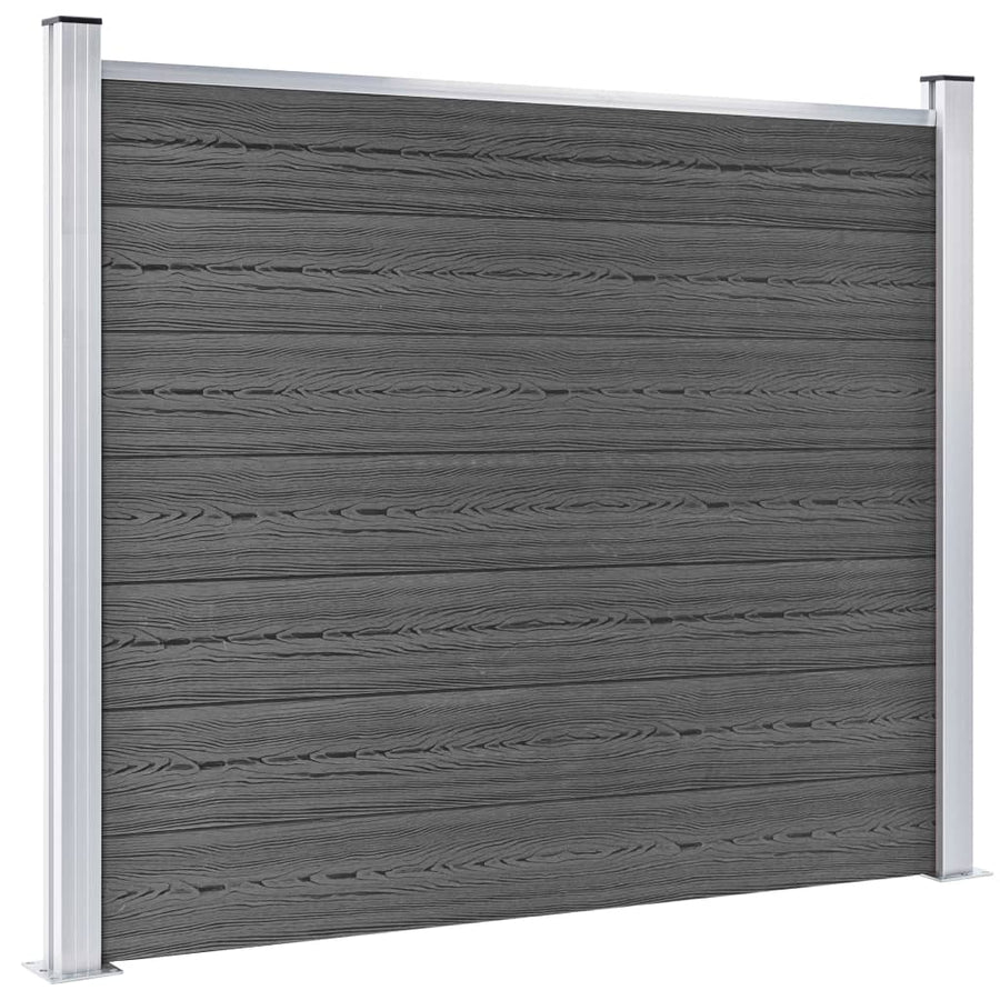 Schuttingpanelenset Hkc 526 x 146 cm Zwart