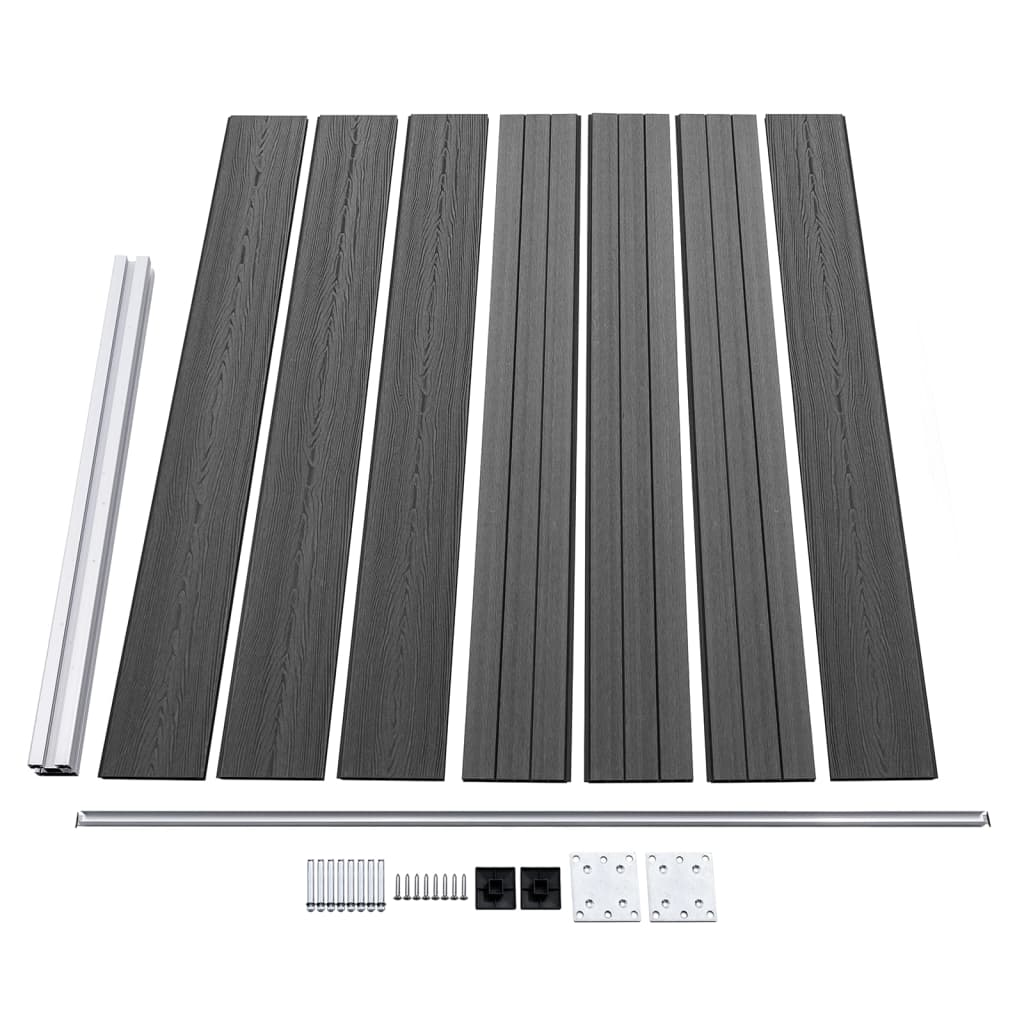 Schuttingpanelenset Hkc 526 x 146 cm Zwart