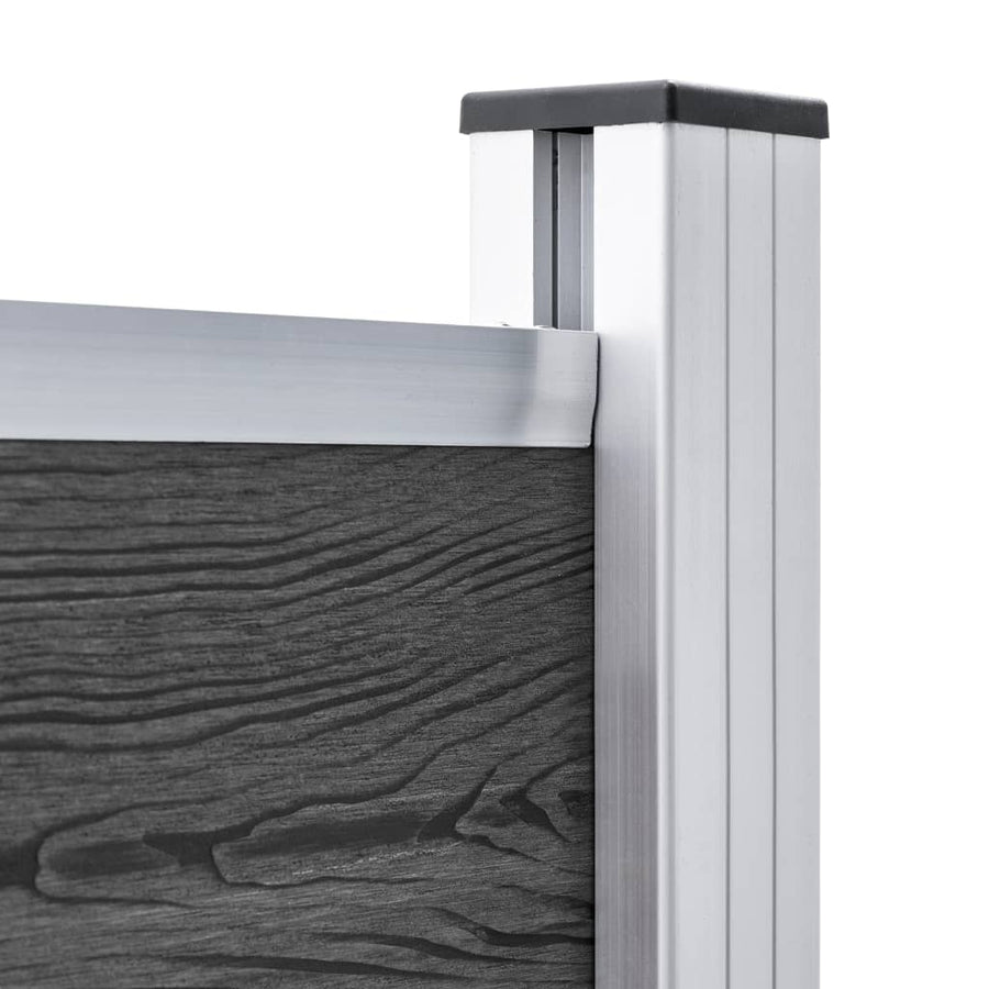 Schuttingpanelenset Hkc 526 x 146 cm Zwart