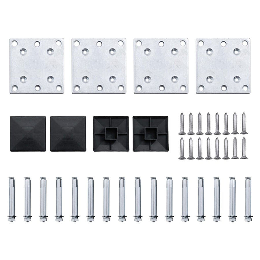 Schuttingpanelenset Hkc 526 x 146 cm Zwart