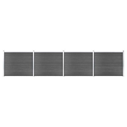Schuttingpanelenset Hkc 699 x 146 cm Zwart