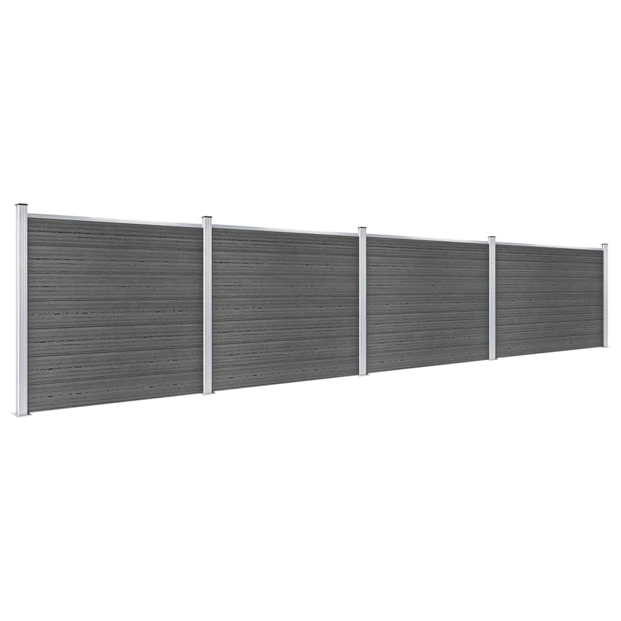 Schuttingpanelenset Hkc 699 x 146 cm Zwart