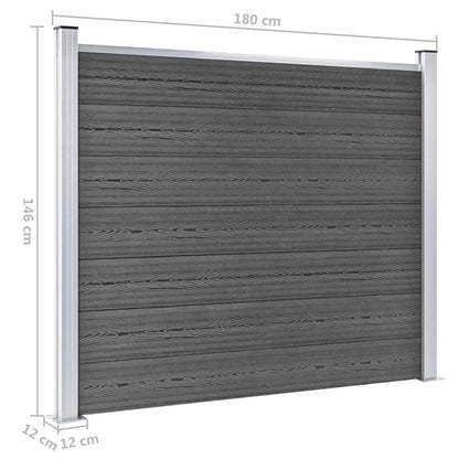 Schuttingpanelenset Hkc 699 x 146 cm Zwart