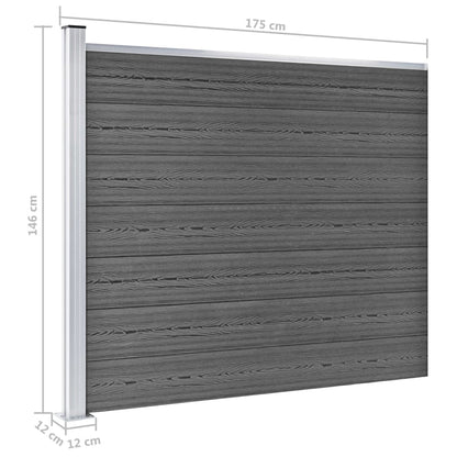 Schuttingpanelenset Hkc 699 x 146 cm Zwart
