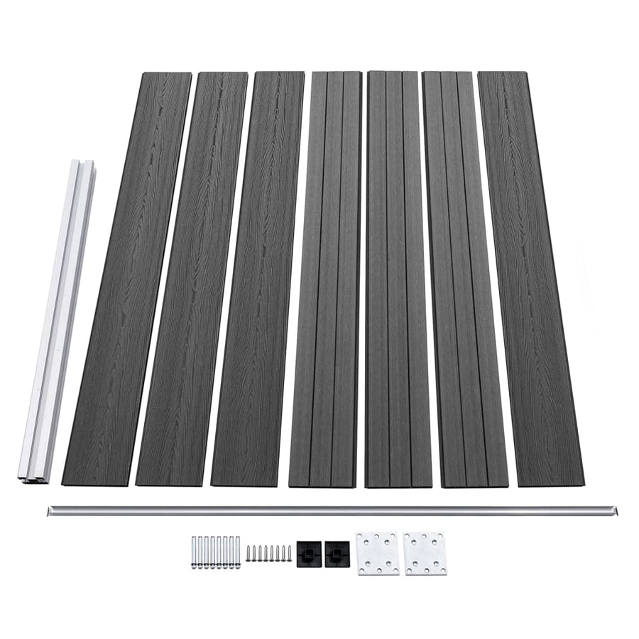 Schuttingpanelenset Hkc 699 x 146 cm Zwart