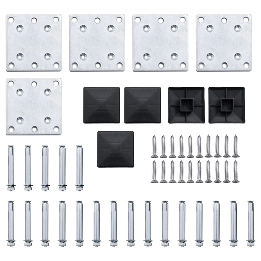 Schuttingpanelenset Hkc 699 x 146 cm Zwart