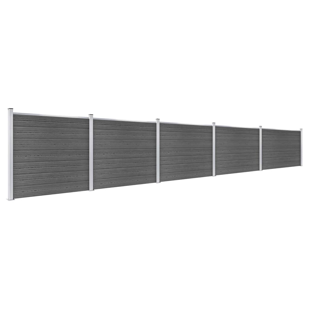 Schuttingpanelenset Hkc 872 x 146 cm Zwart