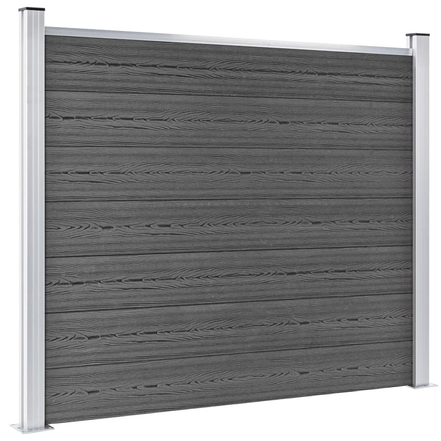 Schuttingpanelenset Hkc 872 x 146 cm Zwart