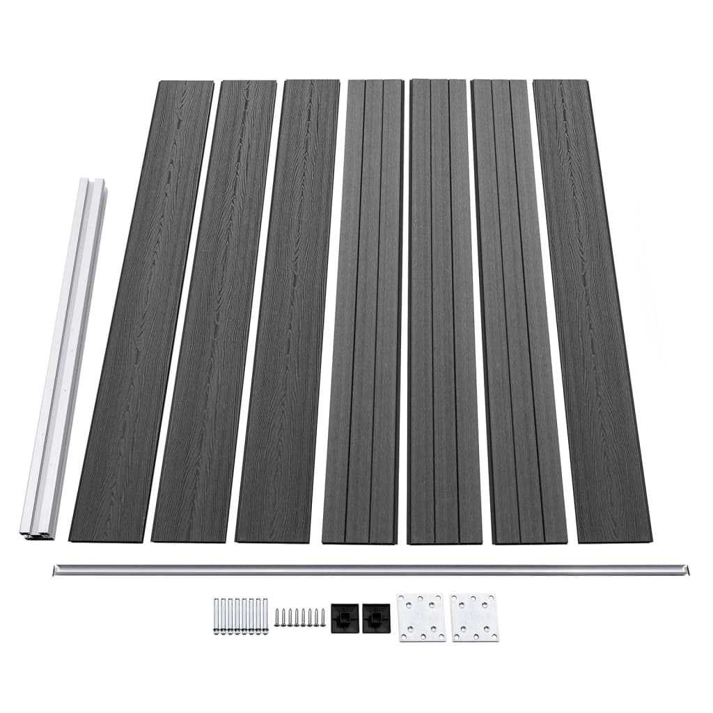 Schuttingpanelenset Hkc 872 x 146 cm Zwart