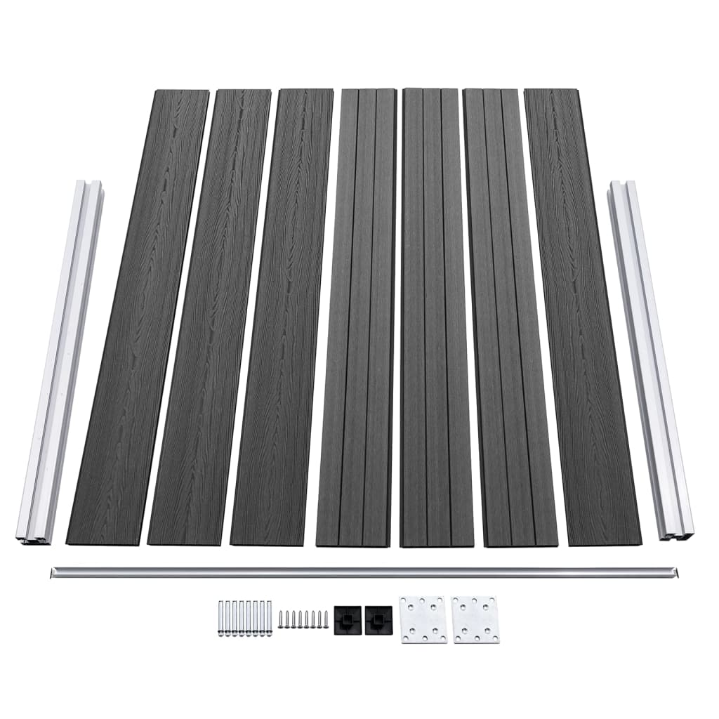Schuttingpanelenset Hkc 872 x 146 cm Zwart