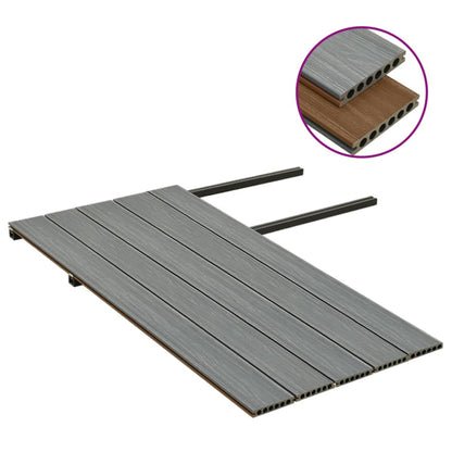 Terrasplanken Met Accessoires 0 M² 2,2 M Hkc Bruin En Grijs 10 m² 2.2 m