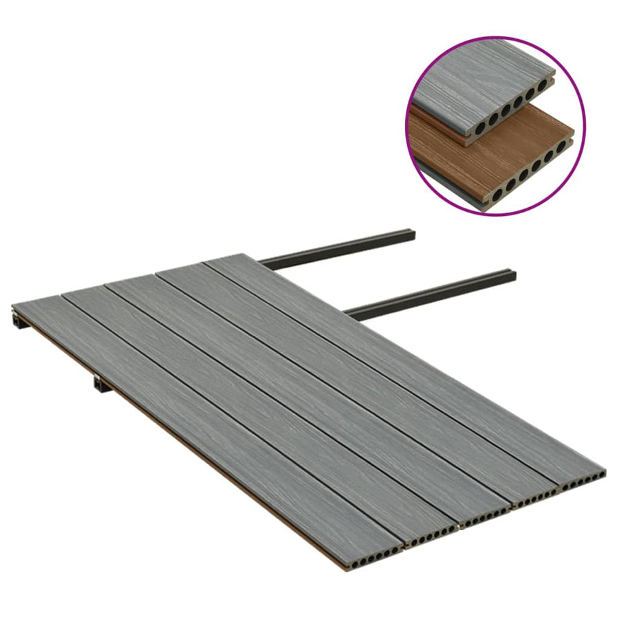 Terrasplanken Met Accessoires 0 M² 2,2 M Hkc Bruin En Grijs 10 m² 2.2 m