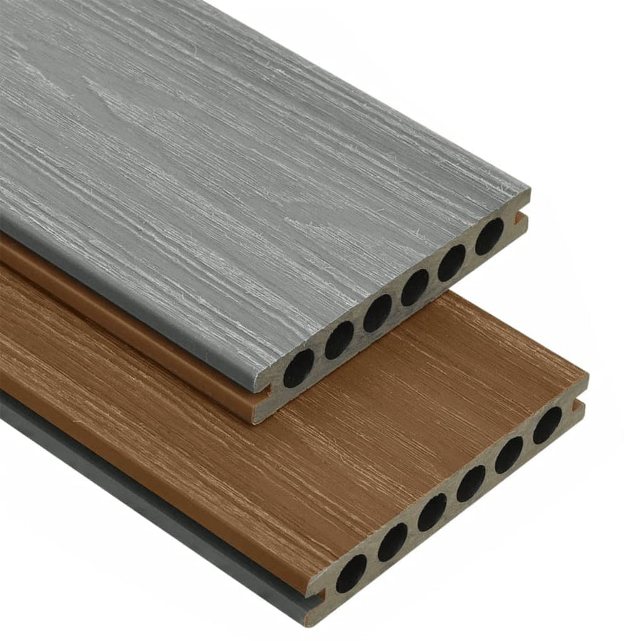 Terrasplanken met accessoires 16 m² 2,2 m HKC bruin en grijs 16 m² 2.2 m
