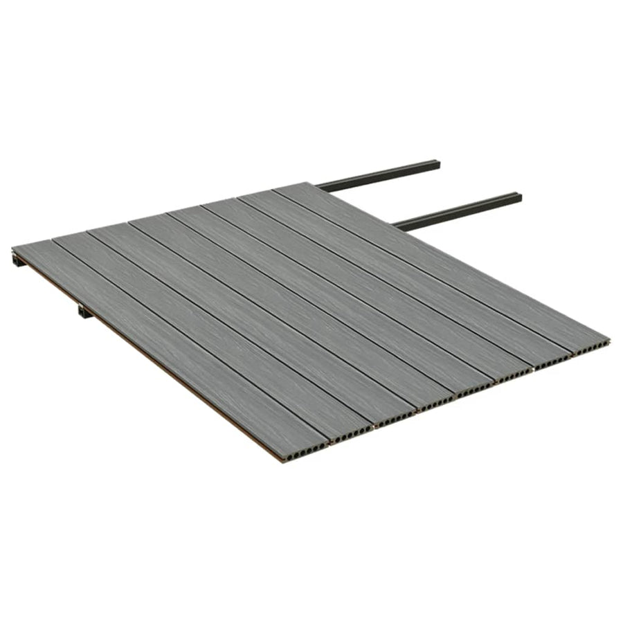 Terrasplanken met accessoires 16 m² 2,2 m HKC bruin en grijs 16 m² 2.2 m