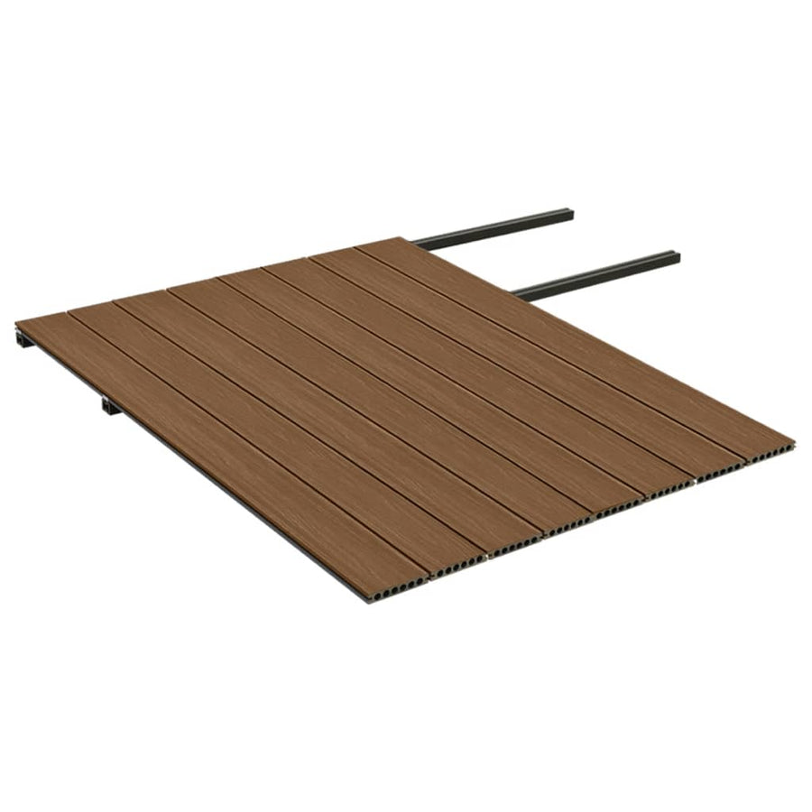Terrasplanken met accessoires 16 m² 2,2 m HKC bruin en grijs 16 m² 2.2 m