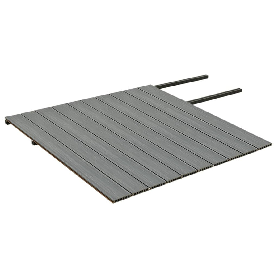 Terrasplanken met accessoires 20 m² 2,2 m HKC bruin en grijs 20 m² 2.2 m