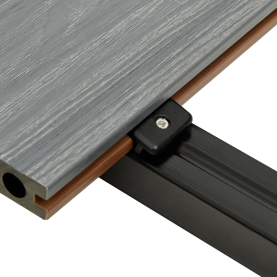Terrasplanken met accessoires 20 m² 2,2 m HKC bruin en grijs 20 m² 2.2 m
