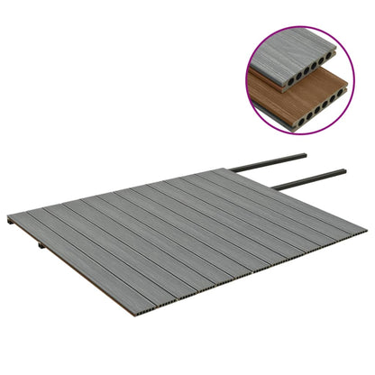 Terrasplanken met accessoires 26 m² 2,2 m HKC bruin en grijs 26 m² 2.2 m