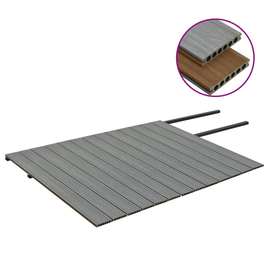 Terrasplanken met accessoires 26 m² 2,2 m HKC bruin en grijs 26 m² 2.2 m