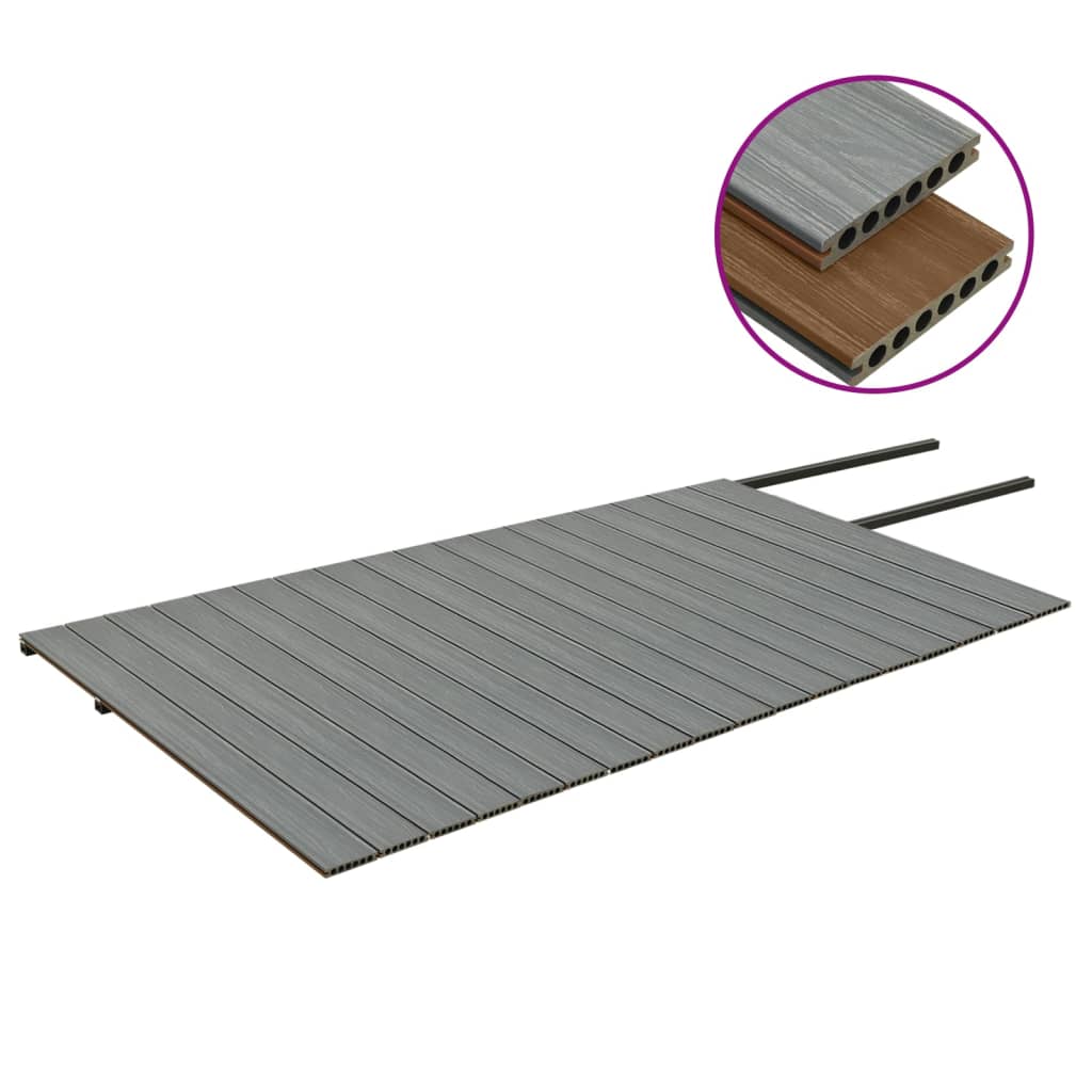 Terrasplanken met accessoires 36 m² 2,2 m HKC bruin en grijs 36 m² 2.2 m