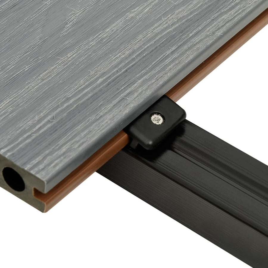 Terrasplanken met accessoires 36 m² 2,2 m HKC bruin en grijs 36 m² 2.2 m