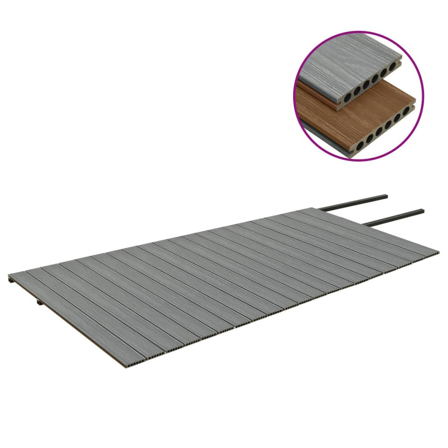 Terrasplanken met accessoires 40 m² 2,2 m HKC bruin en grijs 40 m² 2.2 m