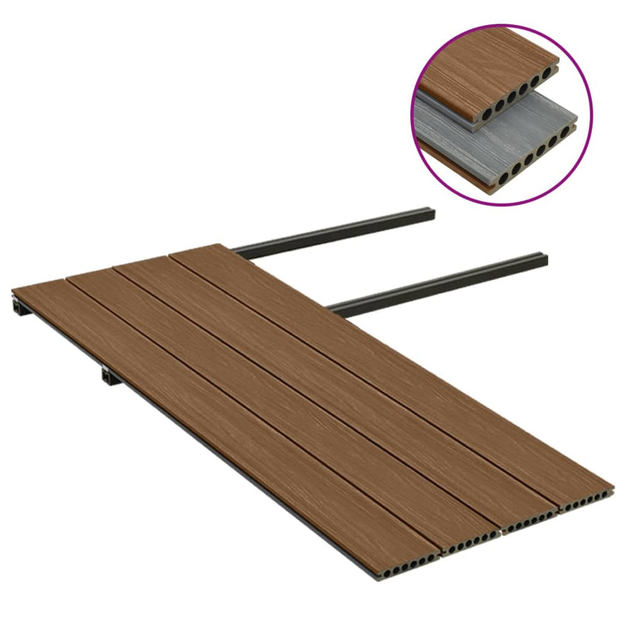 Terrasplanken Met Accessoires Hkc Bruin En Grijs 10 m² 4 m