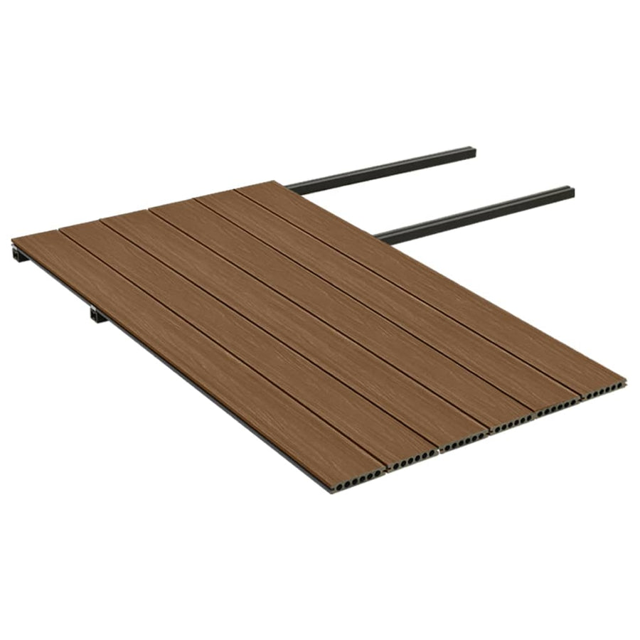 Terrasplanken met accessoires 15 m² 4 m HKC bruin en grijs 15 m² 4 m