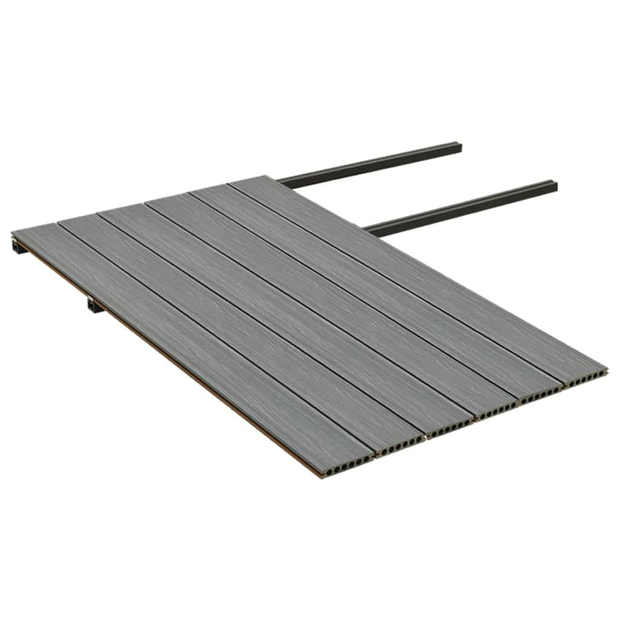 Terrasplanken met accessoires 15 m² 4 m HKC bruin en grijs 15 m² 4 m