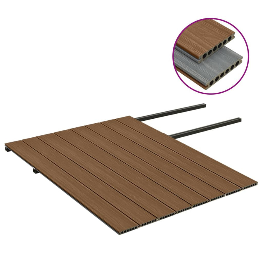 Terrasplanken met accessoires 20 m² 4 m HKC bruin en grijs 20 m² 4 m
