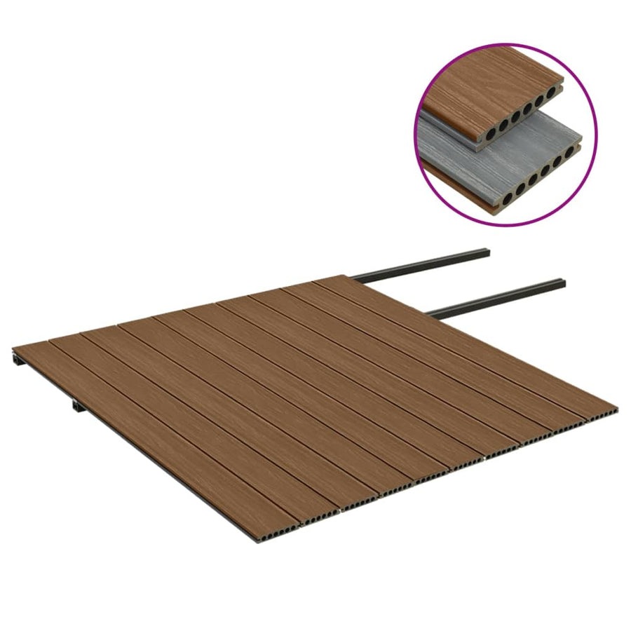 Terrasplanken met accessoires 25 m² 4 m HKC bruin en grijs 25 m² 4 m