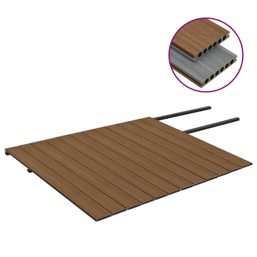 Terrasplanken met accessoires 30 m² 4 m HKC bruin en grijs 30 m² 4 m