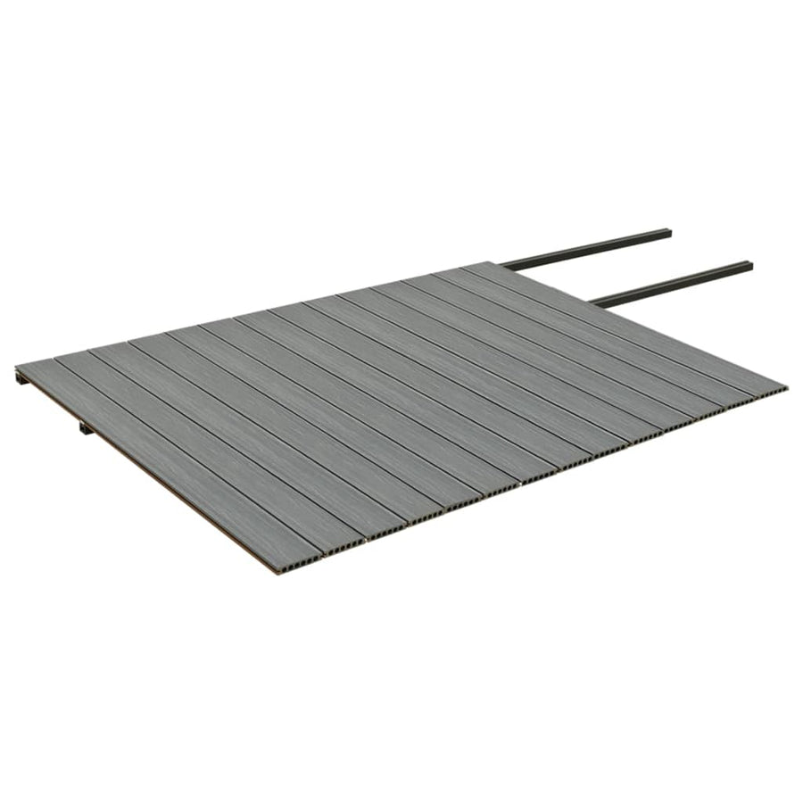 Terrasplanken met accessoires 35 m² 4 m HKC bruin en grijs 35 m² 4 m