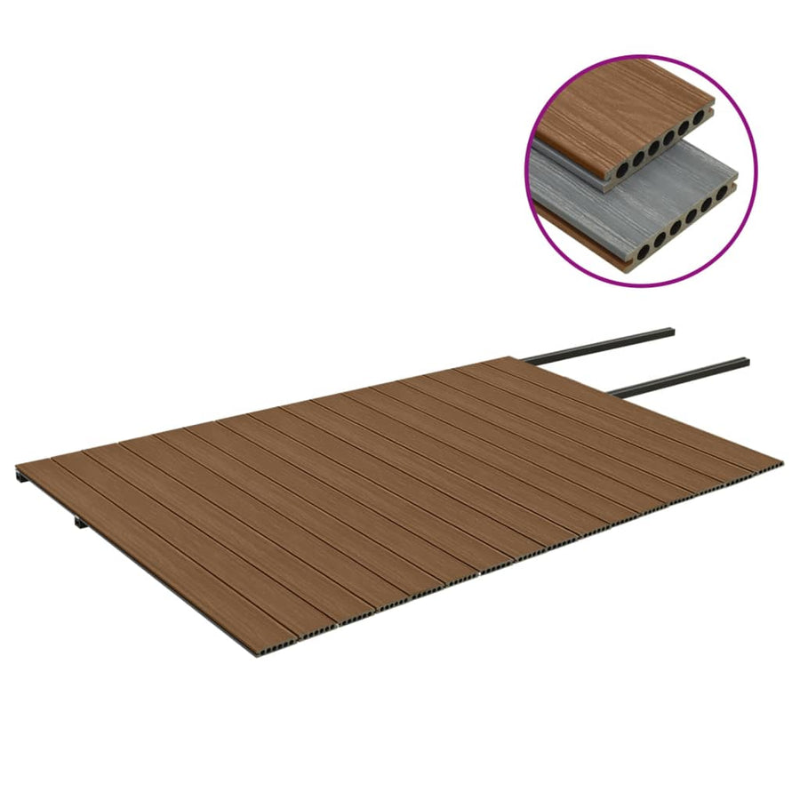 Terrasplanken met accessoires 40 m² 4 m HKC bruin en grijs 40 m² 4 m