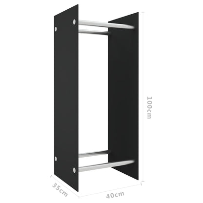 Haardhoutrek Gehard Glas 40 x 35 x 100 cm Zwart