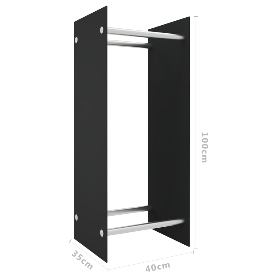 Haardhoutrek Gehard Glas 40 x 35 x 100 cm Zwart