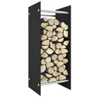 Firewood rack 40x35x100 cm tempered glass black