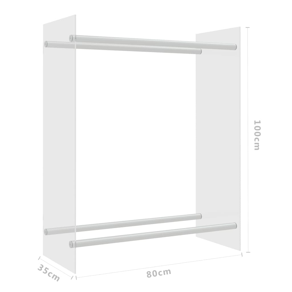 Haardhoutrek Gehard Glas Transparant 80 x 35 x 100 cm Doorzichtig