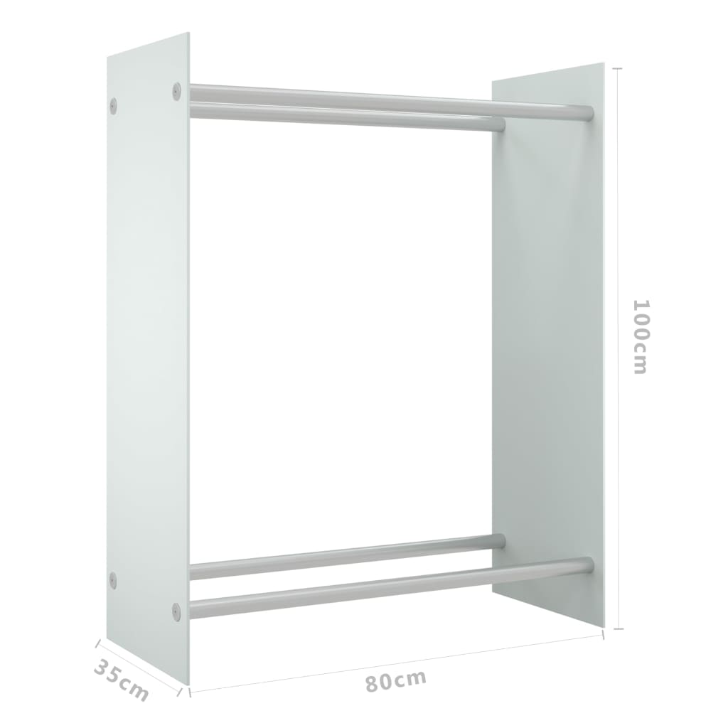 Haardhoutrek Gehard Glas 80 x 35 x 100 cm Wit