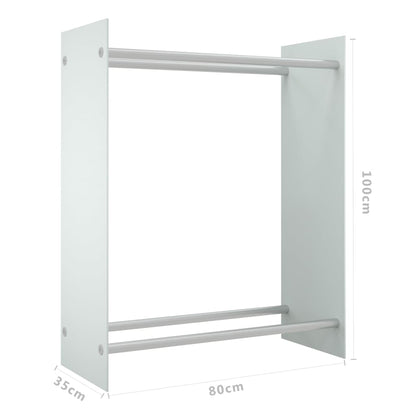 Haardhoutrek Gehard Glas 80 x 35 x 100 cm Wit