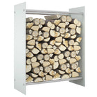 Firewood rack 80x35x100 cm tempered glass white