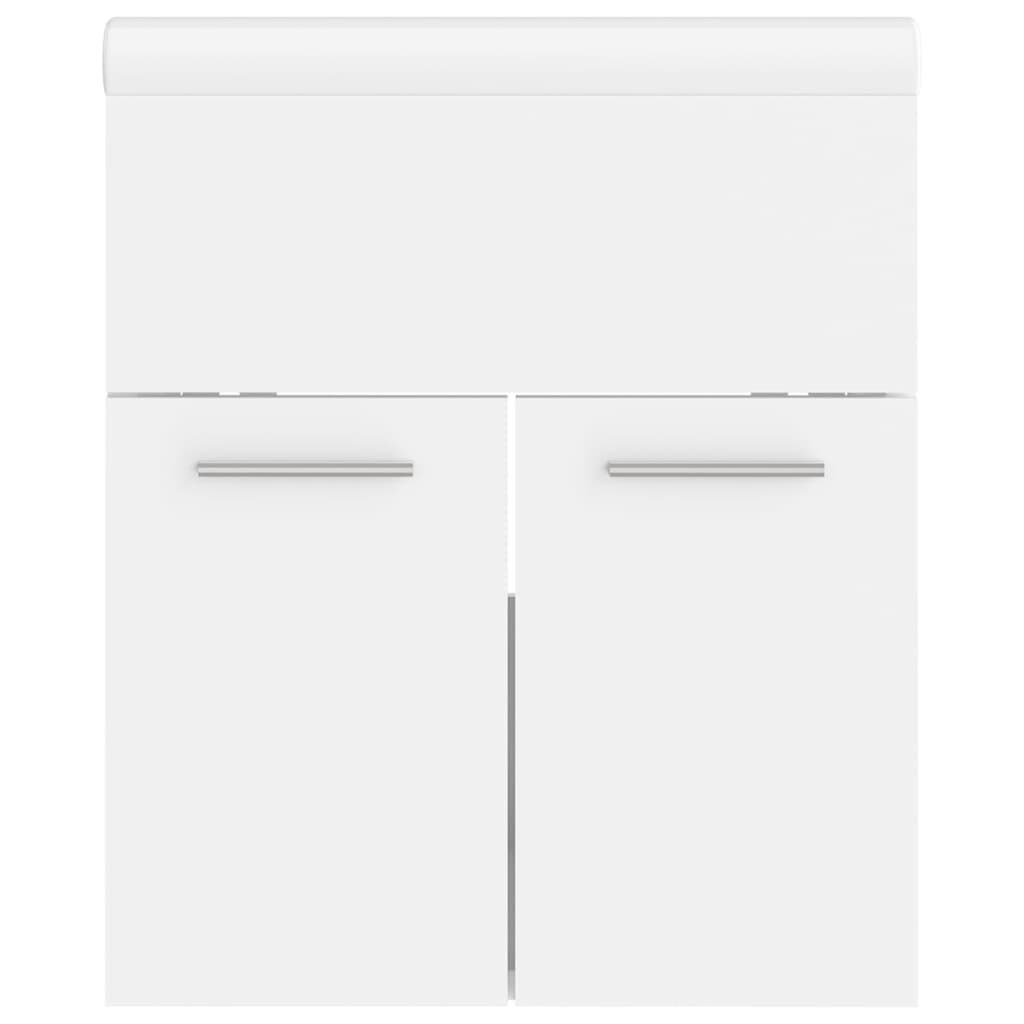 Wastafelkast met ingebouwde wastafel bewerkt hout wit 1 41 x 38.5 x 46 cm Wit